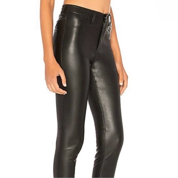 Free People Vegan Leather High Waisted Skinny Jeans - Picture 1 of 8